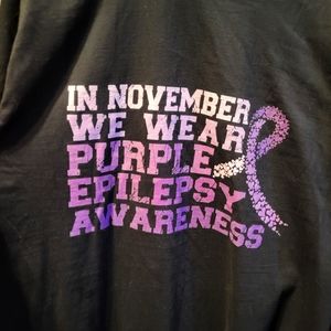 Epilepsy Awareness Month Purple Ribbon 💜 Unisex Cotton T-shirt size XL